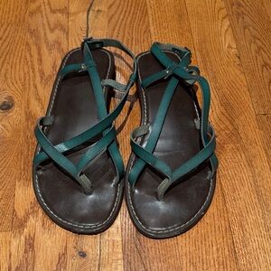SO green/teal gladiator sandals size 8.5